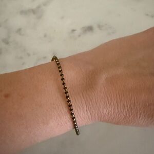 Croatian handbeaded dainty adjustable Black and Gold Beaded Bracelet